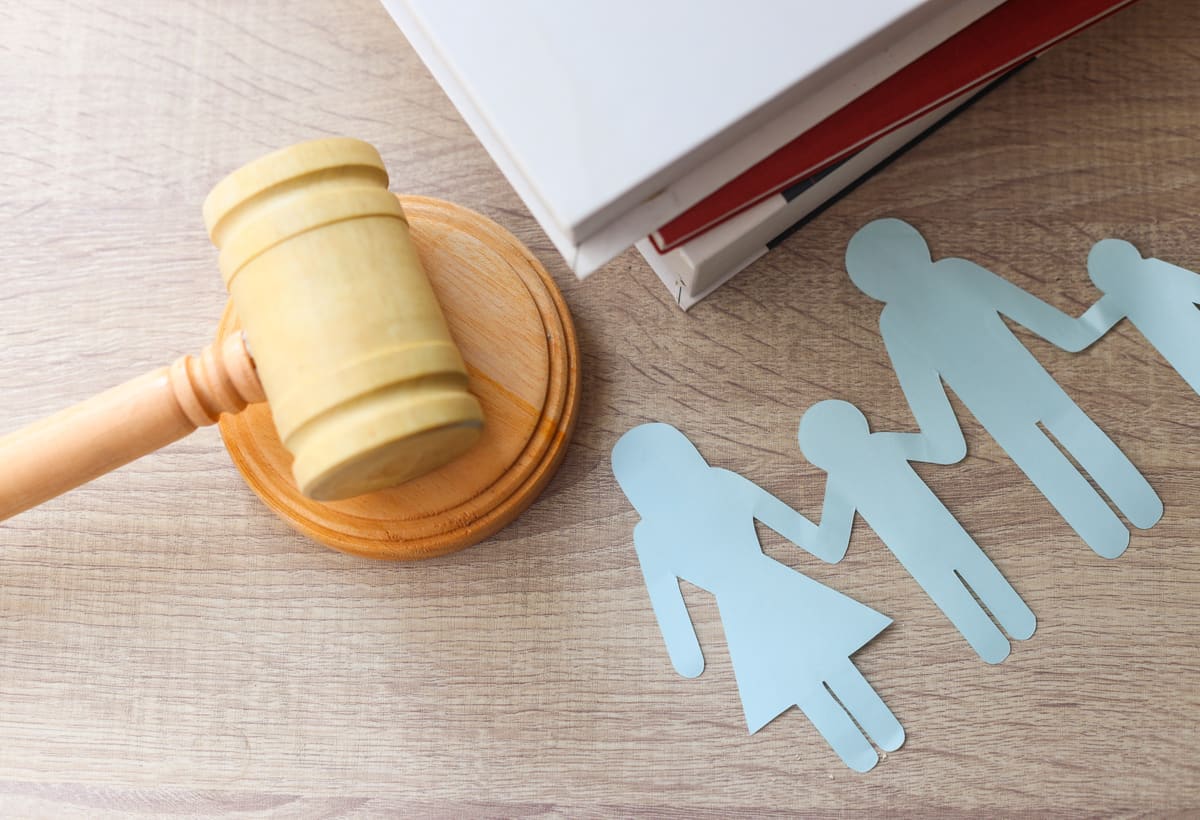 Family court and custody paperwork prepared for documentation review